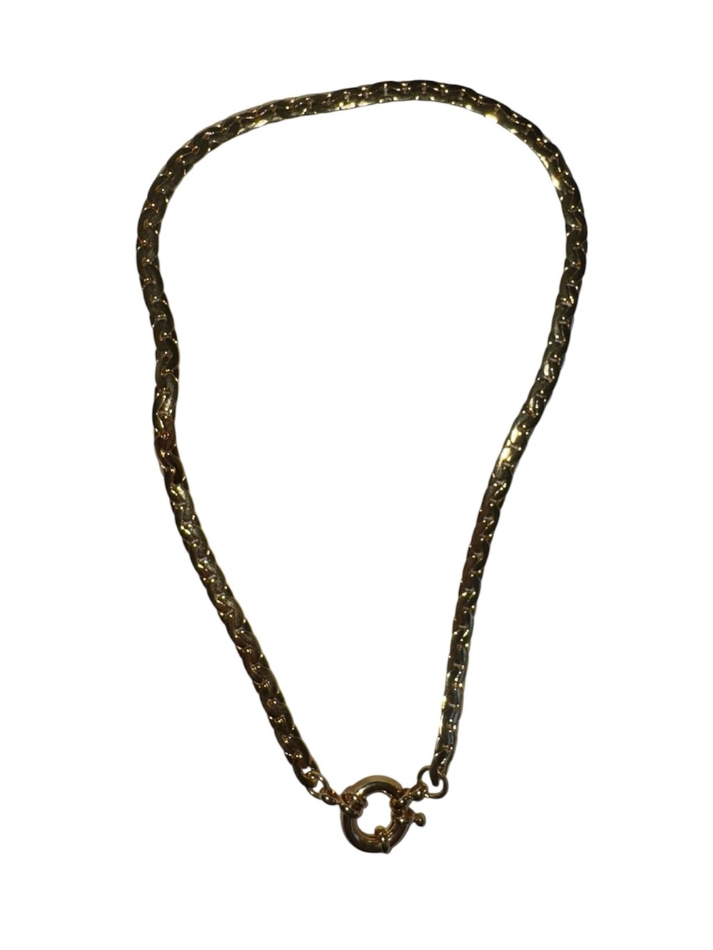 14K Gold Plated Link Toggle Clasp Necklace